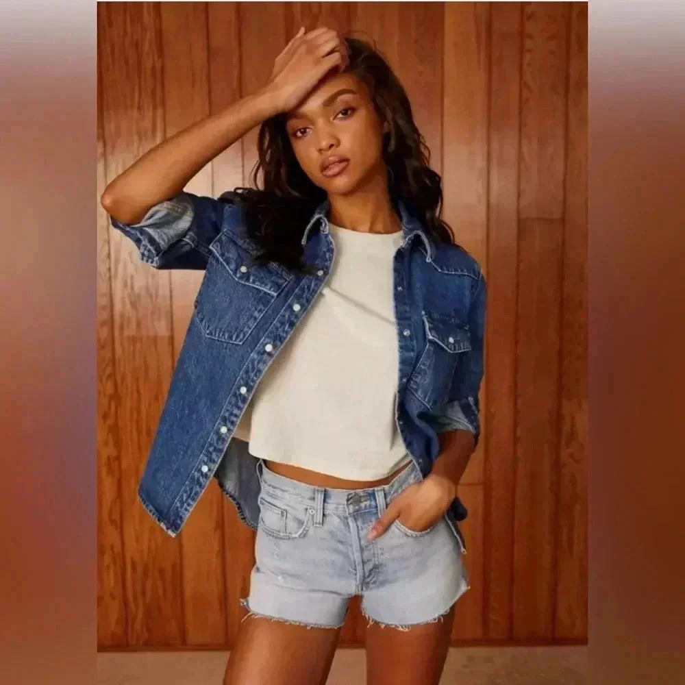 Denim Forum Light Blue Jean Shorts